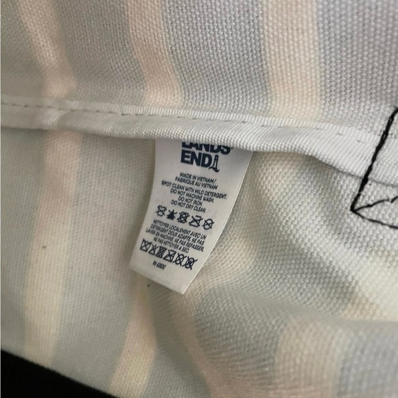Lands' End Black and Brown Striped Tote Bag - Picture 6 of 6